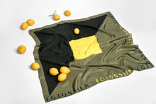 Logo Scarf Olive & Citron - scarf 90- silk scarf - FGTONSILK