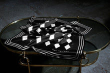 B&W Negative Artist's Rhombs - neckerchief scarf 68 - silk scarf - FGTONSILK