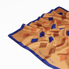 Artist's Rhombs & Corals - neckerchief square 68 - greek silk scarf - FGTONSILK