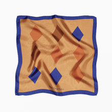 Artist's Rhombs & Corals - unisex pochette square - greek silk scarf - FGTONSILK
