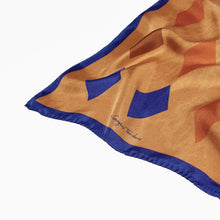 Artist's Rhombs & Corals - unisex pochette square - greek silk scarf - FGTONSILK