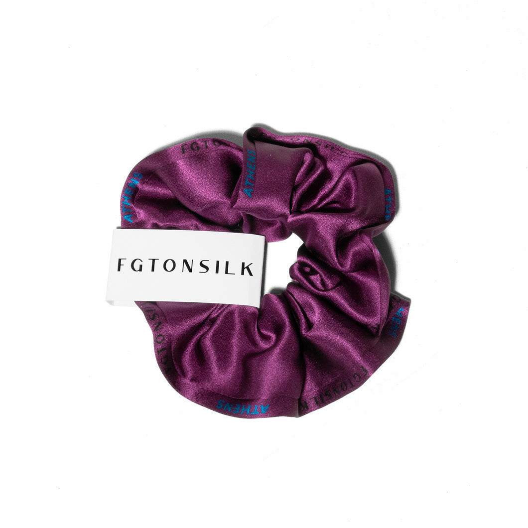 Purple - Silk Scrunchie - 100% greek silk - FGTONSILK