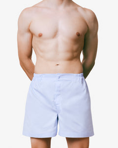 Sky Blue Cotton Boxer Shorts - FGTONSILK