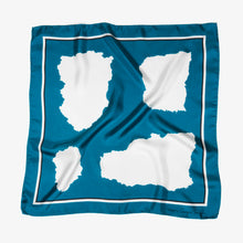Petrol Cotton Paper Simplicity - bandana square 50 - greek silk scarf - FGTONSILK
