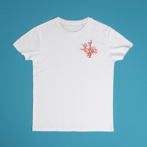  Summer Coral white t-shirt / FGTONSILK