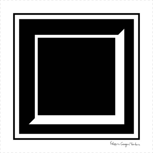 B&W Perspective Square - unisex pochette square - silk scarf - FGTONSILK