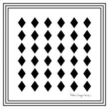 B&W Artist's Rhombs - neckerchief scarf 68 - silk scarf - FGTONSILK