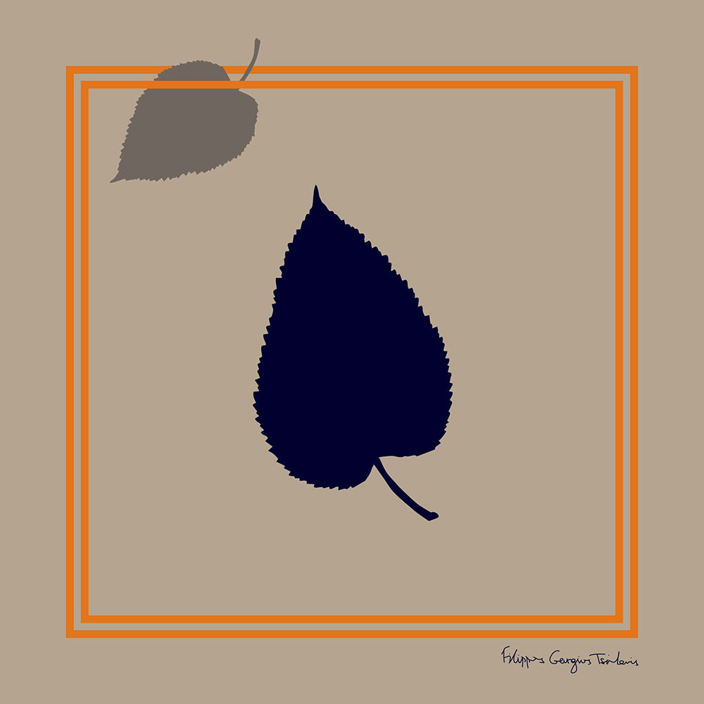Mulberry Leaves - unisex pochette square - Greek silk scarf - FGTONSILK