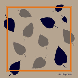 Mulberry Leaves - bandana square 52 - Greek silk scarf - FGTONSILK