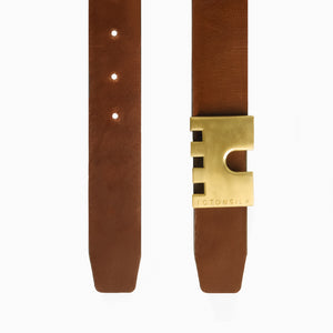 Castle - ICONIC - leather belt - bronze buckle - handmade - accessories - FGTONSILK