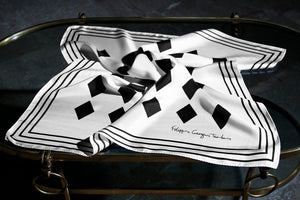 B&W Artist's Rhombs - neckerchief scarf 68 - silk scarf - FGTONSILK